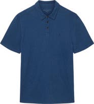 John Varvatos Victor Embroidered Peace Sign Organic Cotton Slub Polo