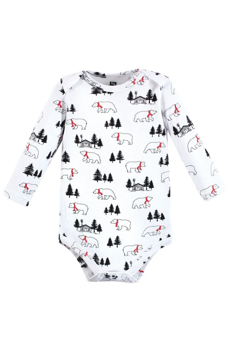 Hudson Baby Cotton Long-Sleeve Bodysuit 3Pk, Alternate, color, Buffalo Plaid Bear