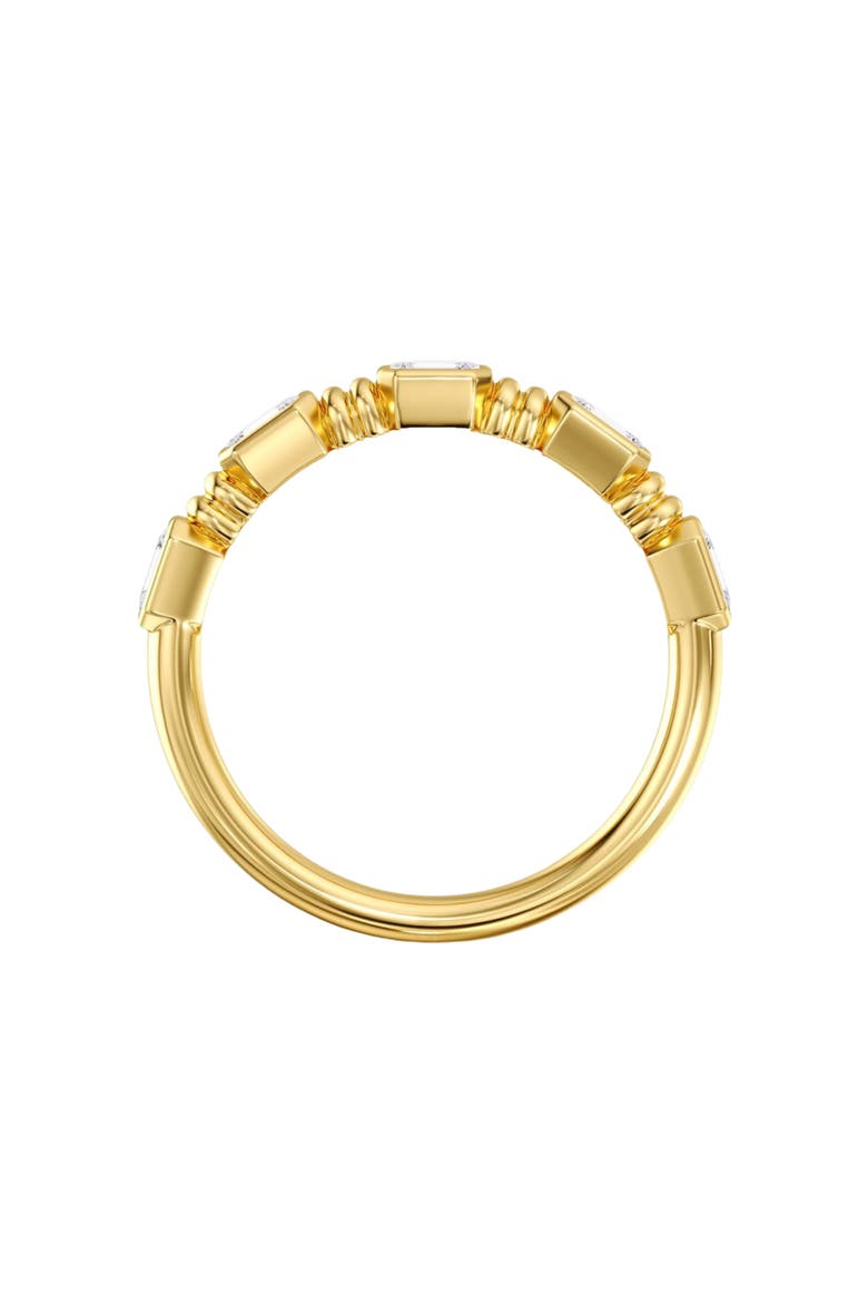 Aura East West Emerald Bezel Lab Diamond Band in 14K, Alternate, color, Yellow Gold