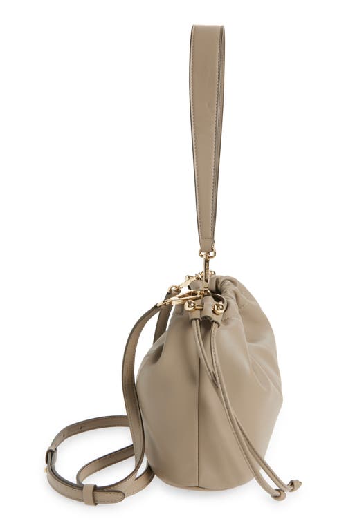 Strathberry Drawstring Pouch Leather Shoulder Bag In Brown