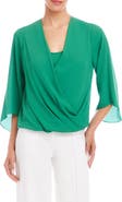 Karen Kane Drape Crossover Crepe Top