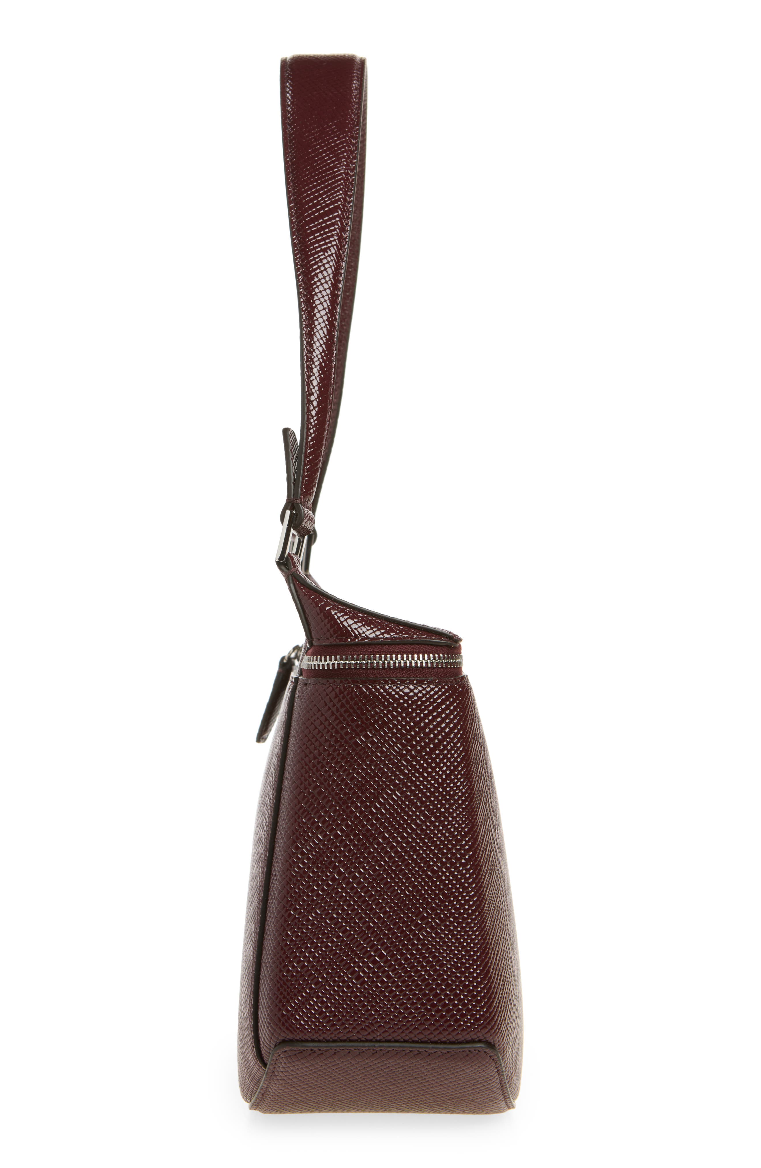 Clip Palmellato Patent Leather Shoulder Bag, Alternate, color, CHERRY