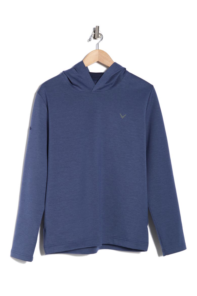 Heathered Hooded Pullover, Main, color, PEACOAT