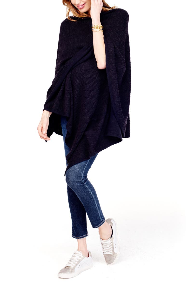 Ingrid & Isabel® 'Cozy' Maternity & Nursing Wrap, Alternate, color, JET BLACK