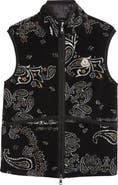 Moncler Reversible Paisley Print Fleece & Diamond Quilted Vest