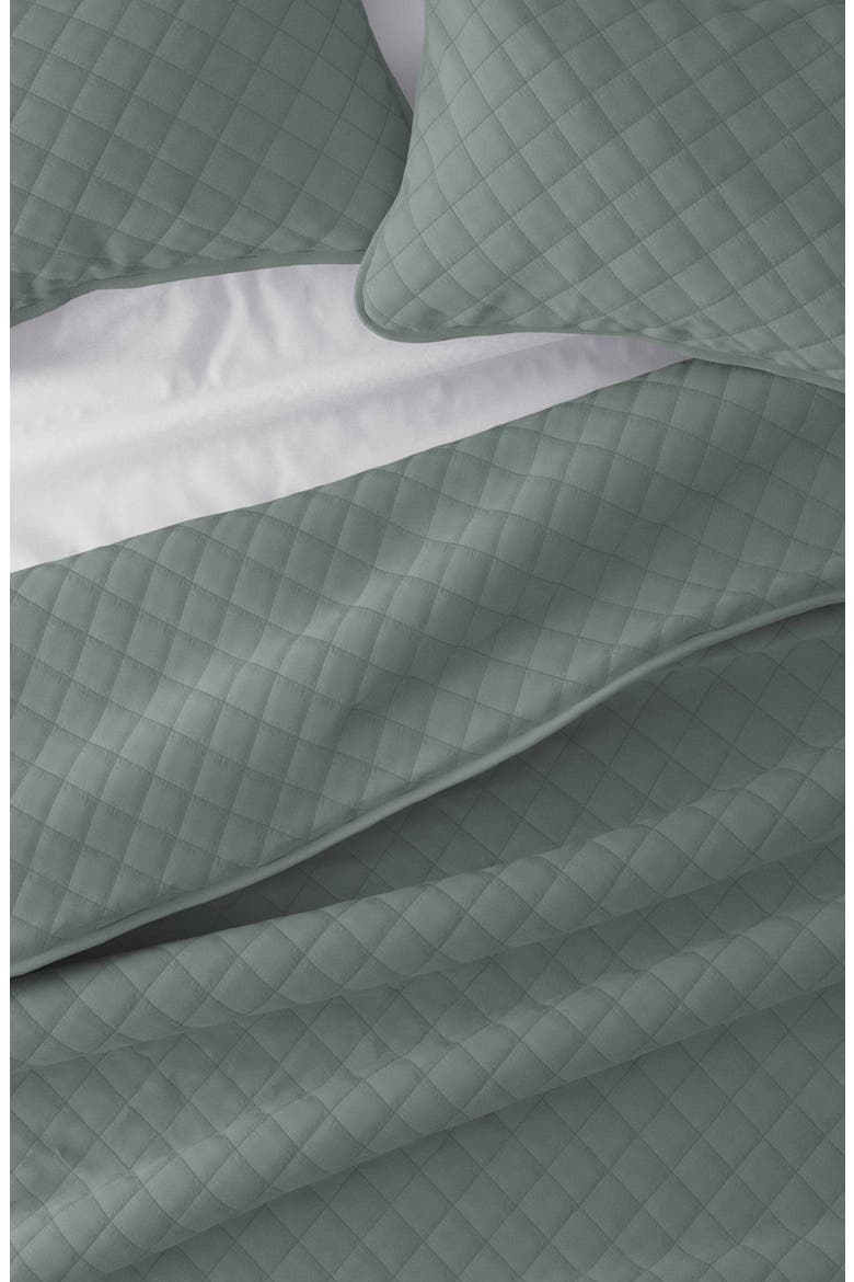 All Season Diamond Stitch 3-Piece Down Alternative Quilt Set, Alternate, color, EUCALYPTUS