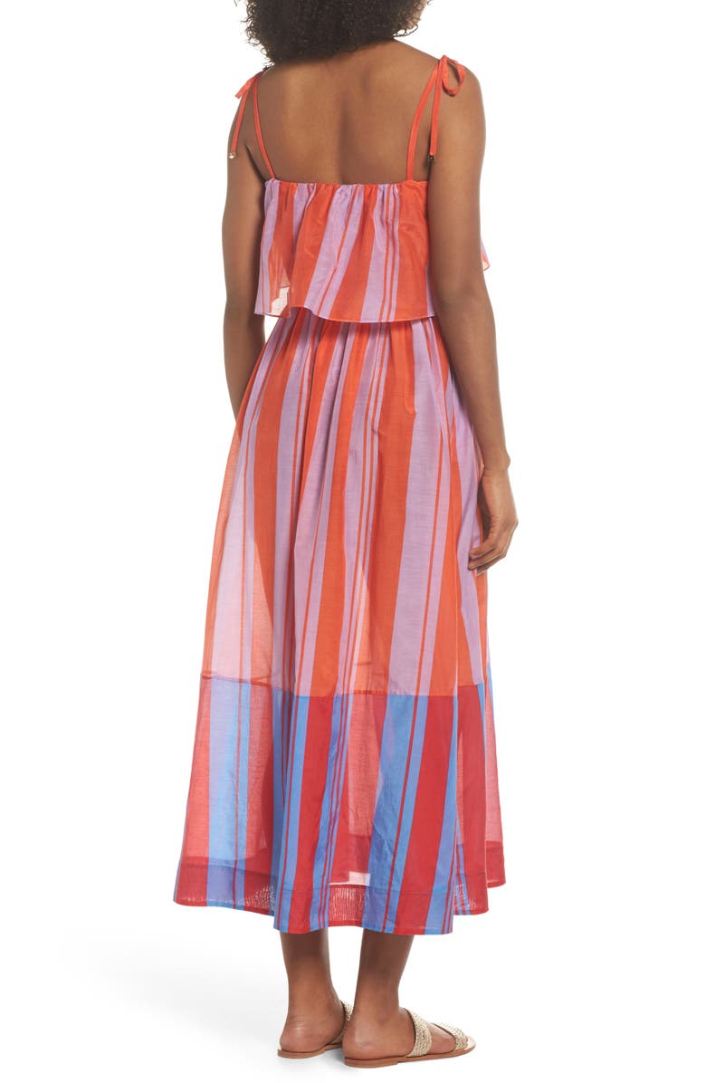 Diane von Furstenberg Ruffle Cover-Up Maxi Dress, Alternate, color,