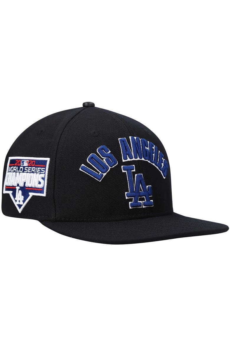 Men's Pro Standard Black Los Angeles Dodgers Stacked Logo Snapback Hat, Main, color, Black