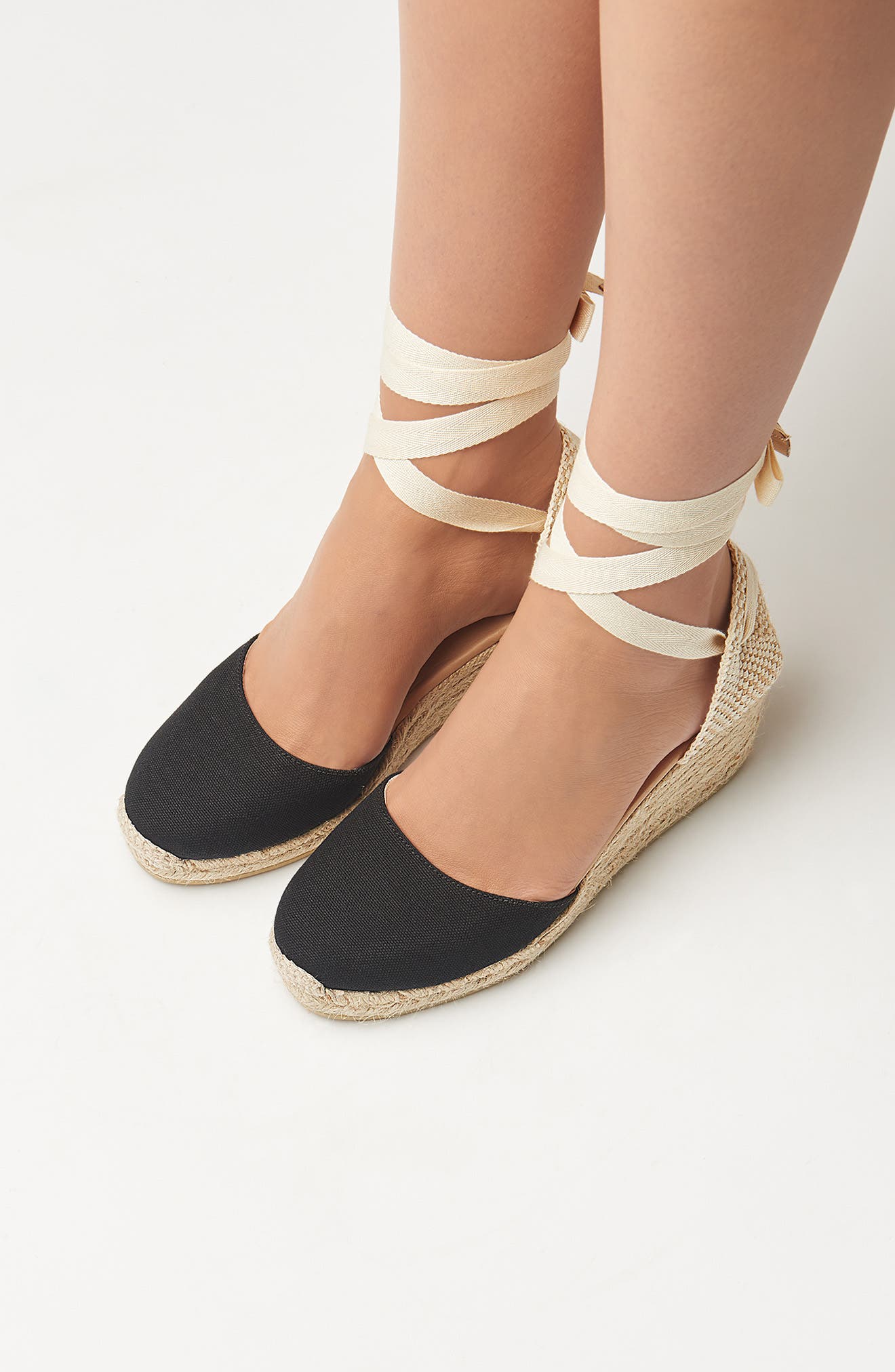 LK Bennett Maureene Closed Toe Platform Espadrille Sandal, Alternate, color, Black