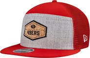 New Era Men's New Era  Gray/Scarlet San Francisco 49ers Cork Split Panel 9FIFTY Trucker Snapback Hat