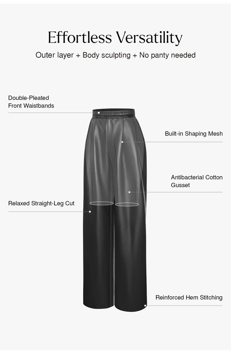 Popilush Faux Leather High Waisted Wide Leg Pants, Alternate, color, Classic Black