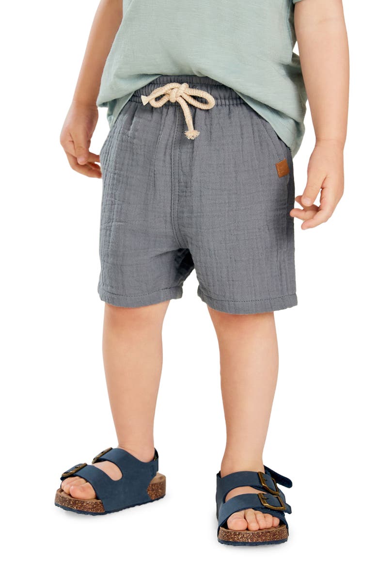 NEXT Kids' Cotton Gauze Drawstring Shorts, Alternate, color, Blue