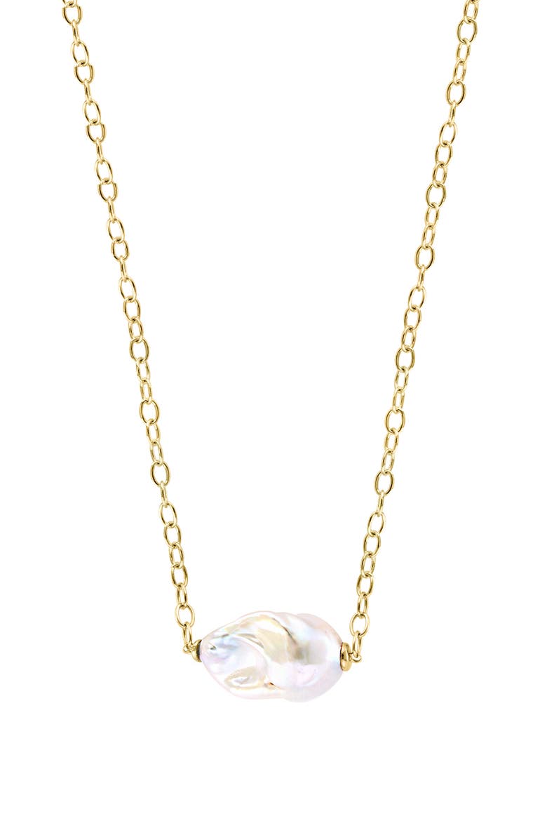 Freshwater Pearl Pendant Necklace, Main, color, WHITE
