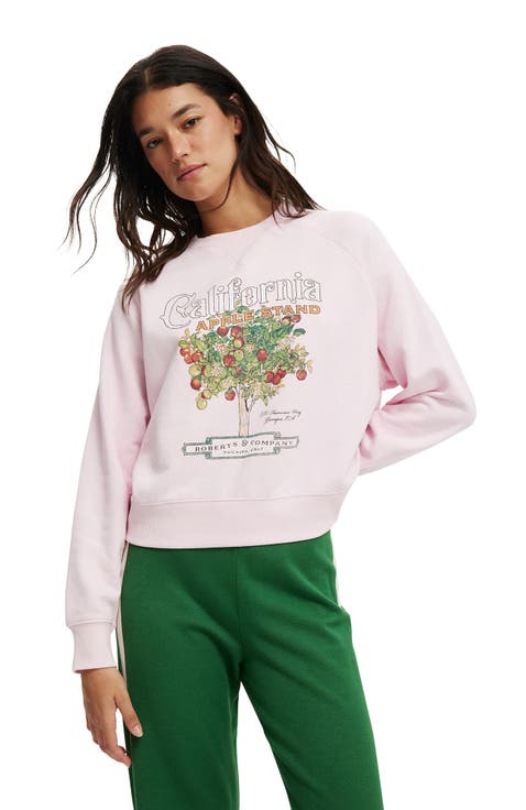 Women's Classic Fleece Graphic Raglan Crew Sweatshirt