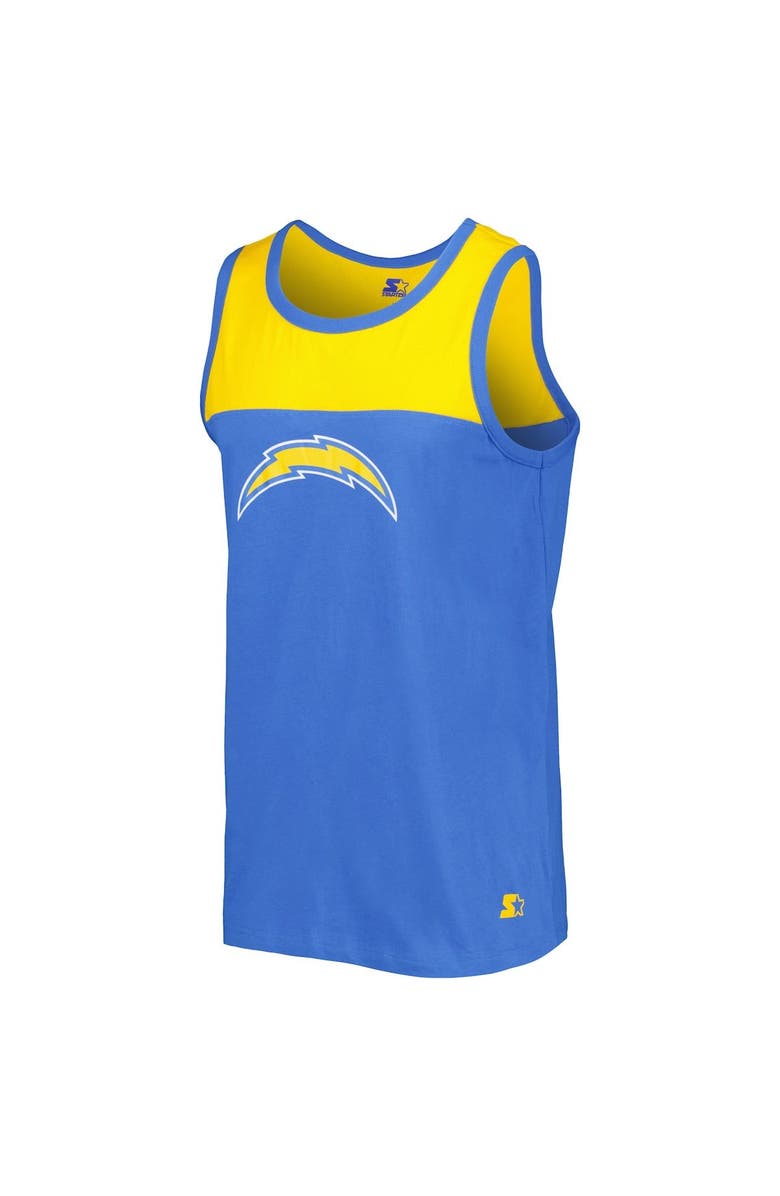 STARTER Men's Starter Powder Blue/Gold Los Angeles Chargers Team Touchdown Fashion Tank Top, Alternate, color, 