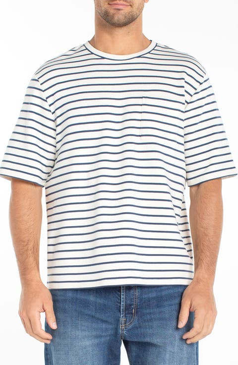 Oversize Stripe Cotton French Terry T-Shirt