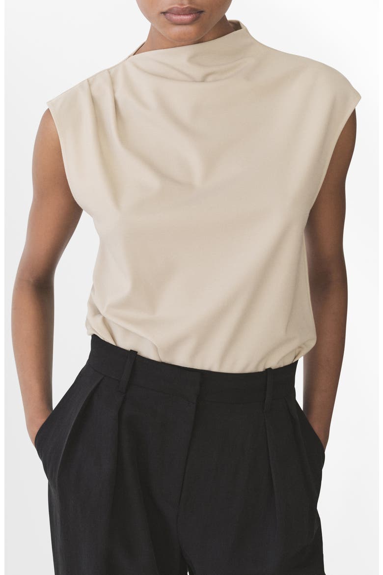 Candela Extended Shoulder Funnel Neck Top, Main, color, SAND