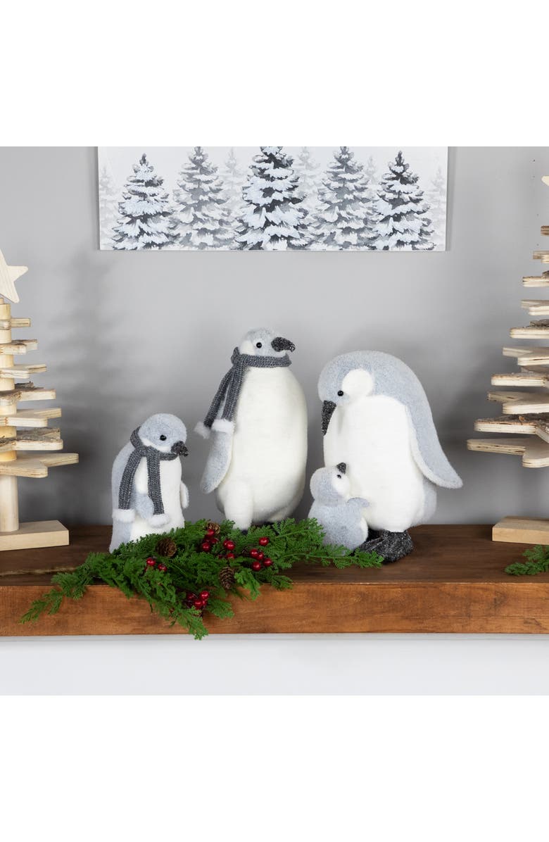 Northlight Mother Penguin with Chick Christmas Figurine - 10.75", Alternate, color, White