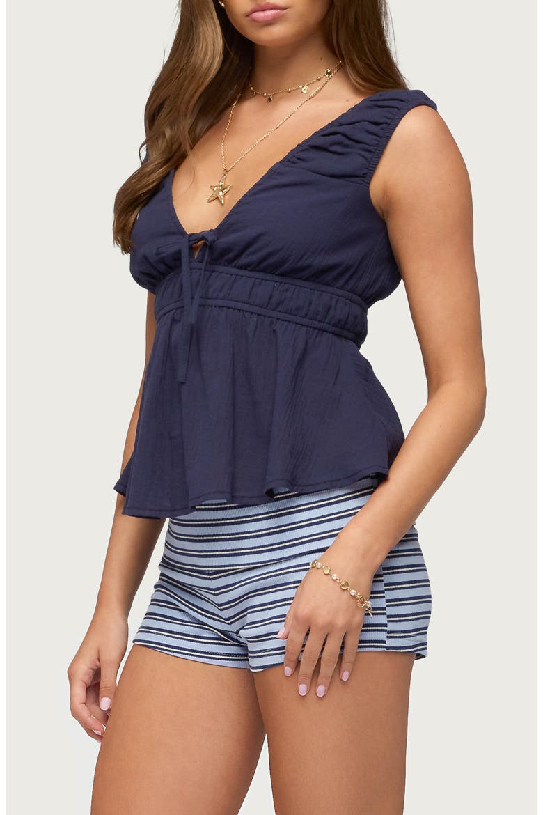 Bertha Sleeveless Babydoll Top, Alternate, color, NAVY