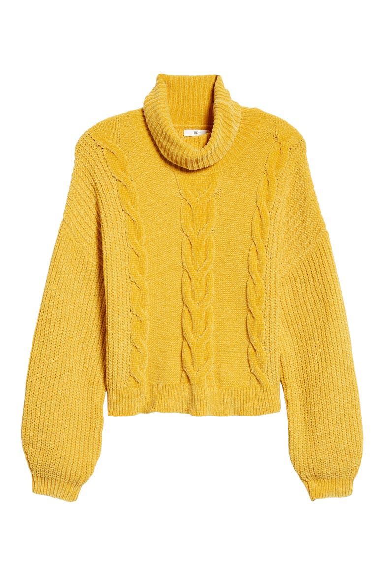 Cable Knit Chenille Sweater, Alternate, color, YELLOW MINERAL