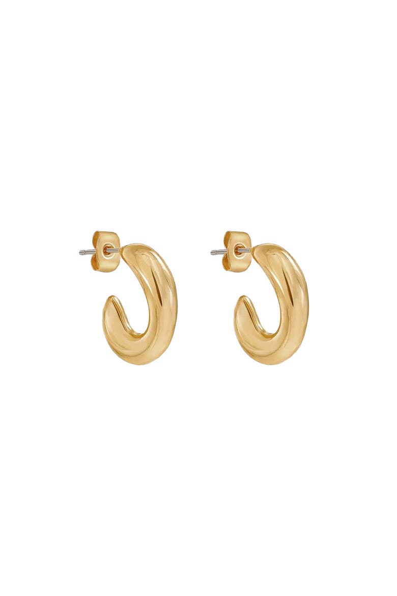 14k Gold Plated Banana Earrings Trendy Dainty Statement, Main, color, Gold