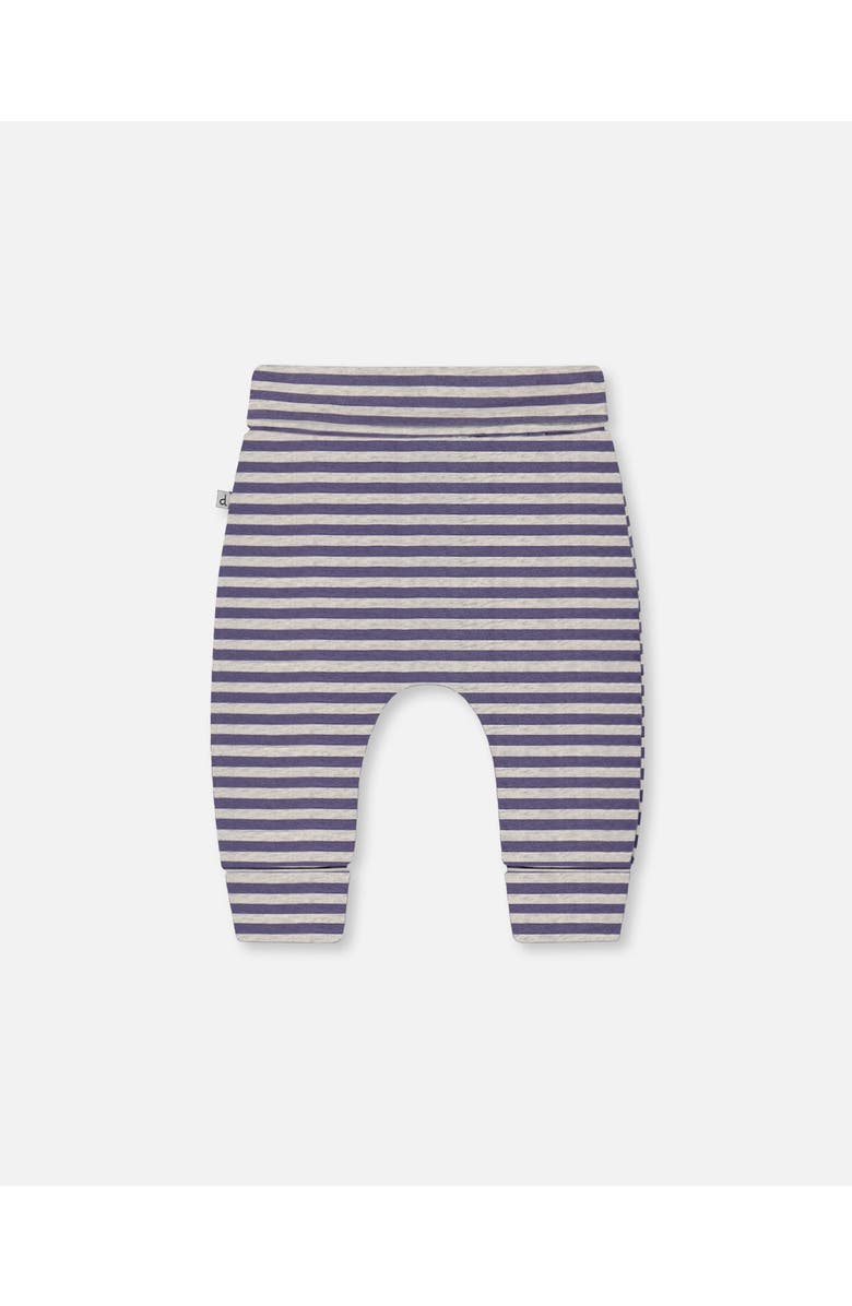 Deux par Deux Baby Boy's Printed Organic Cotton Evolutive Pant Striped Navy, Alternate, color, Striped Navy