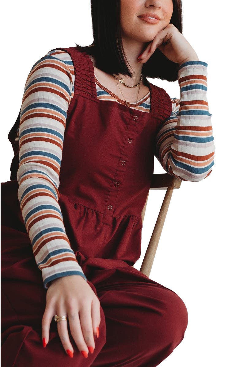 Turtledove London Organic Cotton Nora Stripe Print Top, Alternate, color, Red