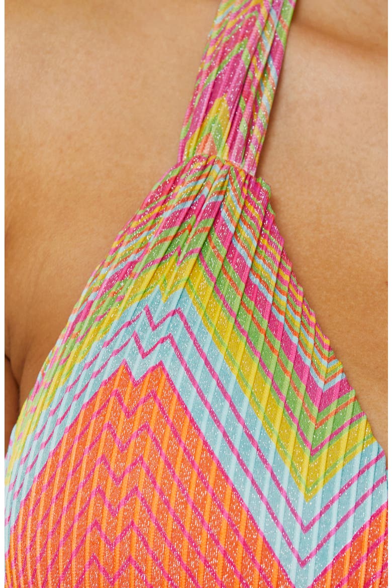 Summer Sunrise Metallic Triangle Bikini Top, Alternate, color, MULTI