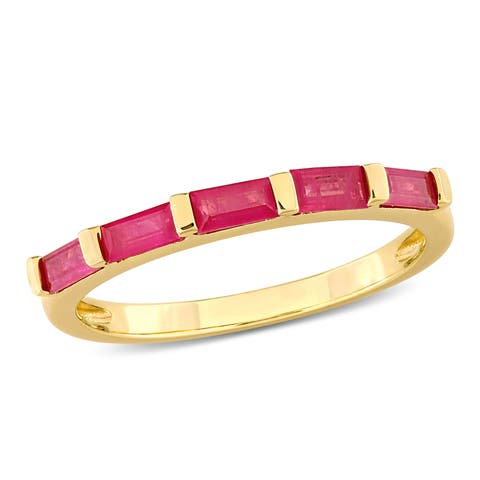 Gemstone Birthstone Anniversary Band 10k