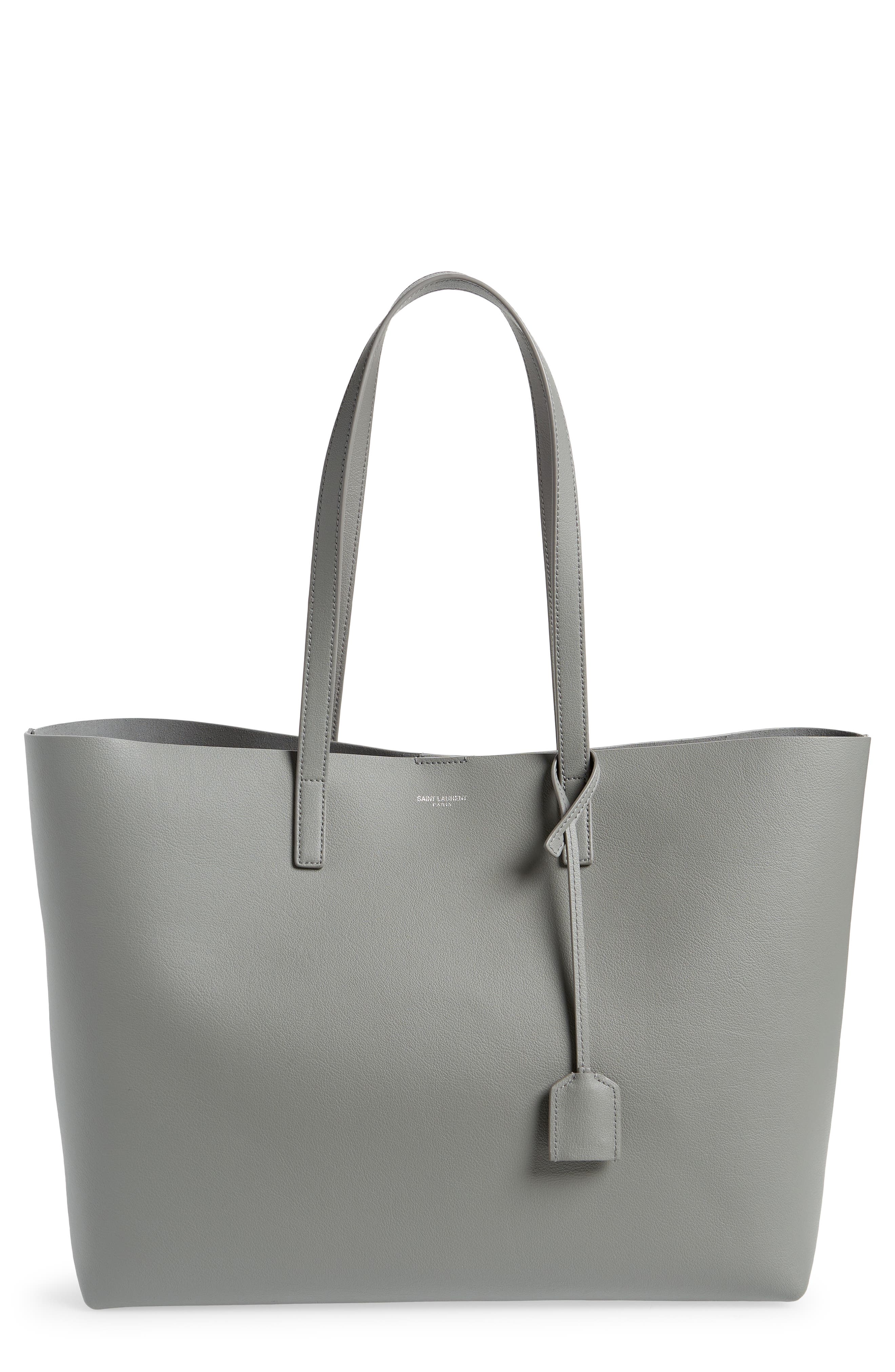 Saint Laurent Medium East/West Leather Shopping Tote, Main, color, 