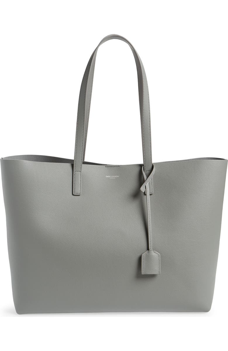 Saint Laurent Medium East/West Leather Shopping Tote, Main, color,