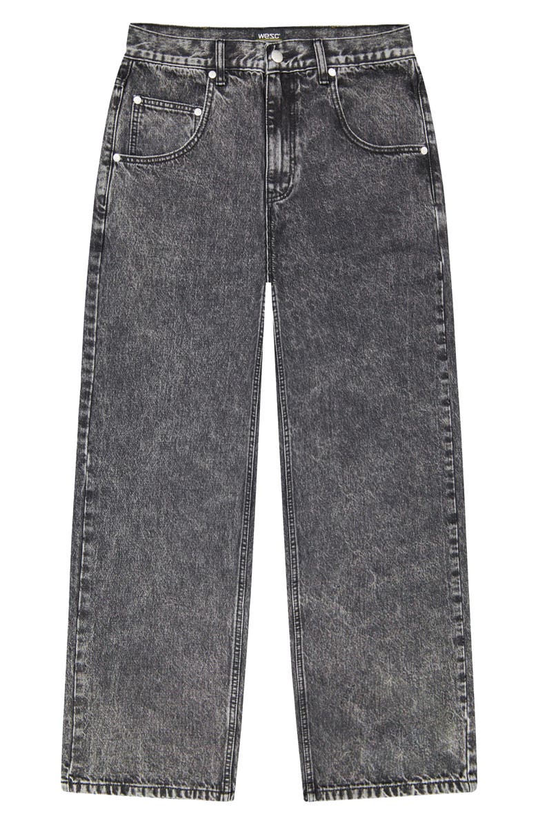 WeSC Jay Wide Leg Jeans, Main, color, Washed Black