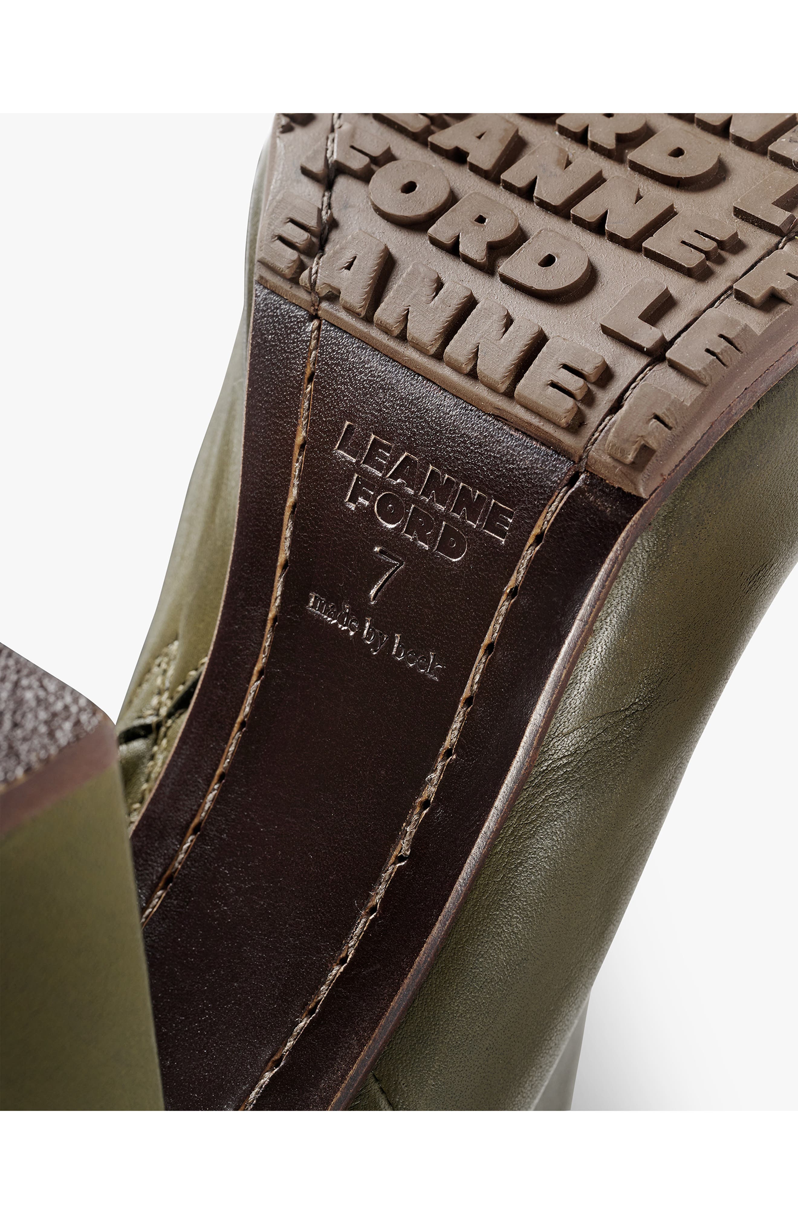 Town Leather Bootie, Alternate, color, OLIVE