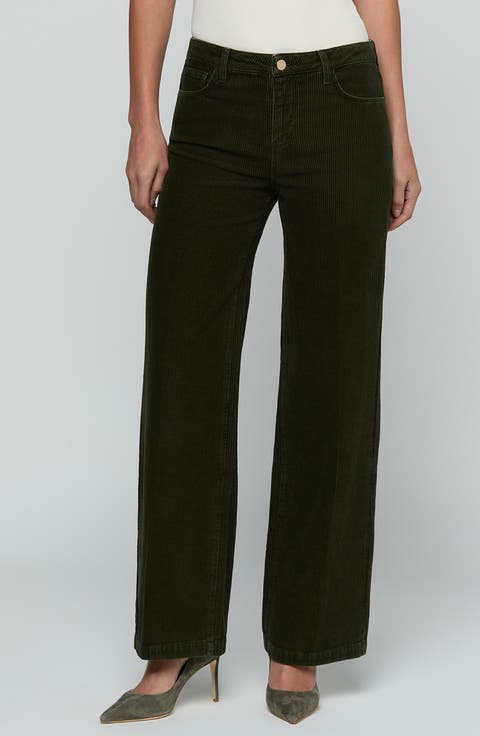 Scottie High Waist Wide Leg Corduroy Pants