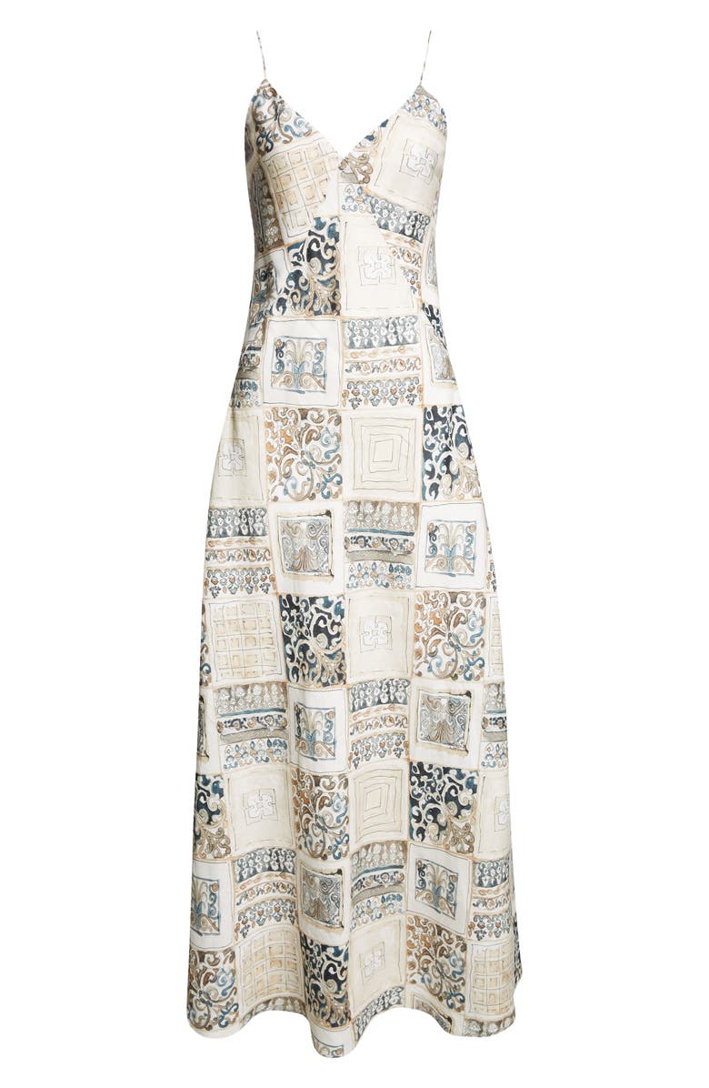 Eleventy Tile Print Linen Slipdress, Alternate, color, 