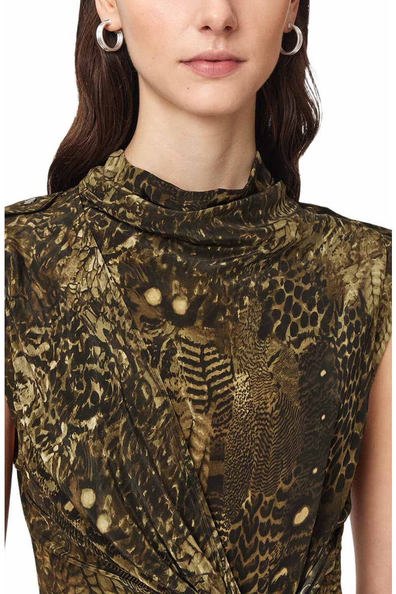 Persia Knotted Asymmetric Dress, Alternate, color, BLIXA KHAKI GREEN