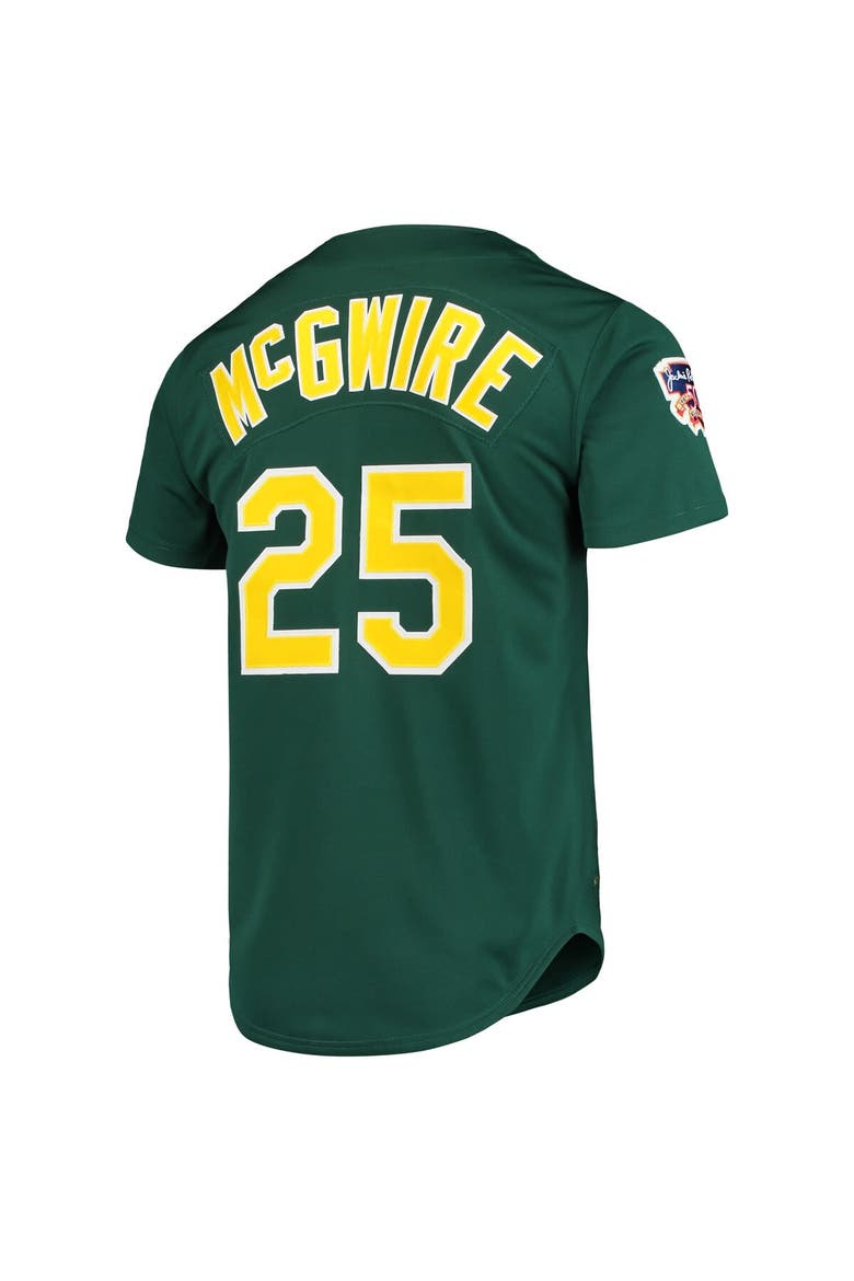 Men's Mitchell & Ness Mark McGwire Green Oakland Athletics 1997 Cooperstown Collection Authentic Jersey, Alternate, color, Green