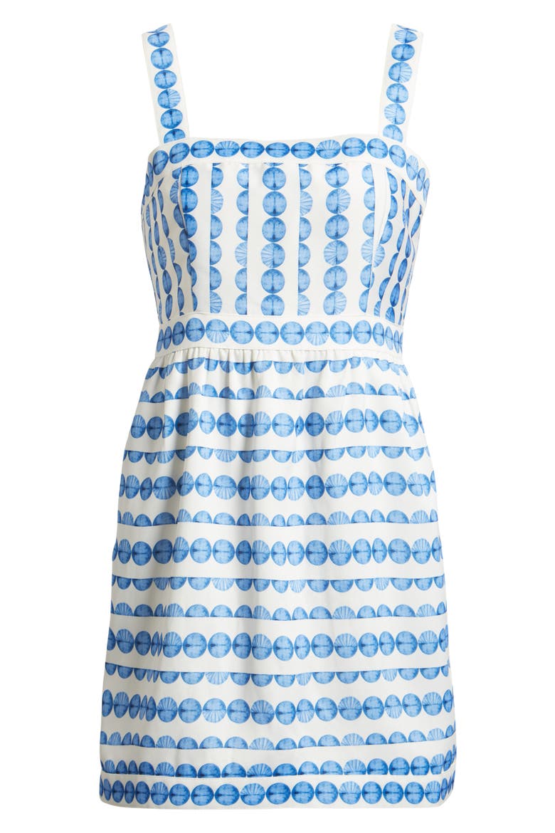Dot Print Structured Taffeta Minidress, Alternate, color, TRUE BLUE