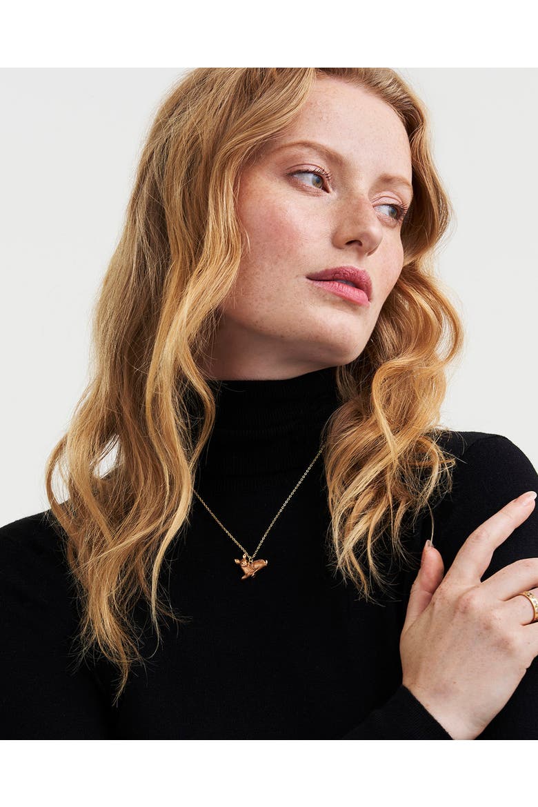 Resting Fawn Gold Chain Necklace, Alternate, color, Gold