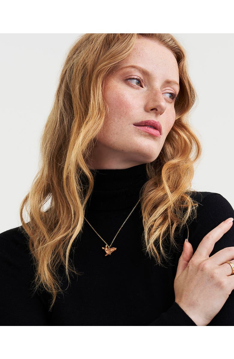 Fable England Resting Fawn Gold Chain Necklace, Alternate, color, Gold