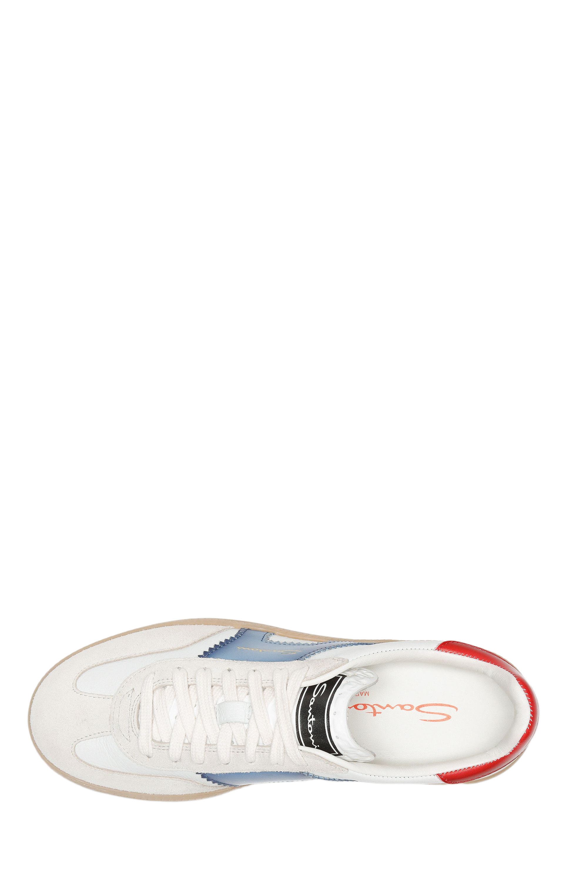 Women's leather and suede DBS Oly sneaker, Alternate, color, White/ Blue