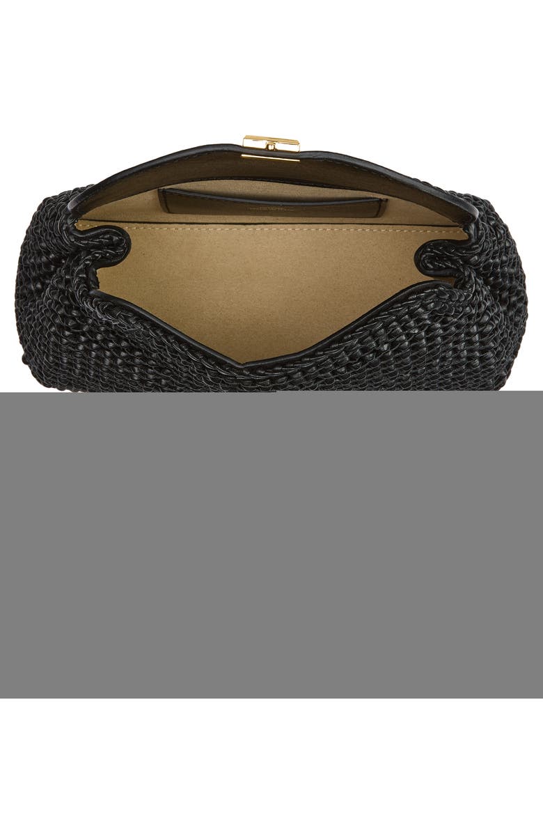 TOTEME Mini T-Lock Knit Leather Clutch, Alternate, color, Black