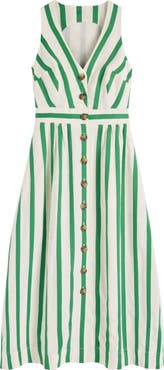 Boden Catherine Stripe Button-Up Midi Dress