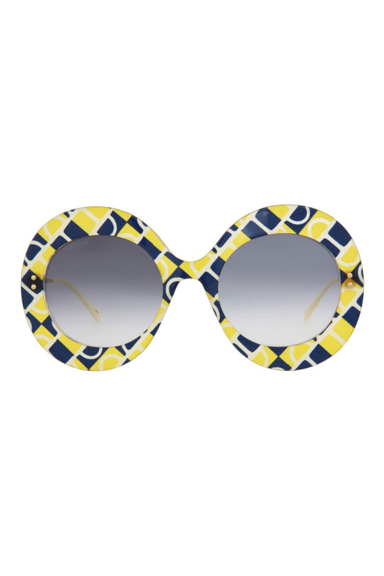53mm Gradient Round Sunglasses, Main, color, YELLOW GOLD BLUE