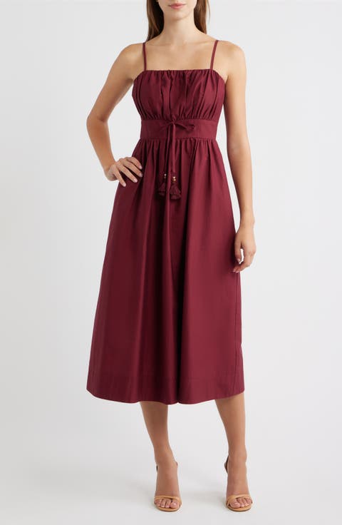 Sleeveless Poplin Midi Dress