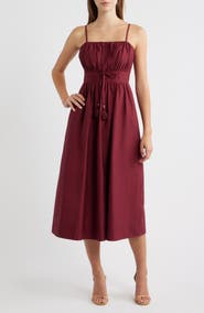 Eliza J Sleeveless Poplin Midi Dress
