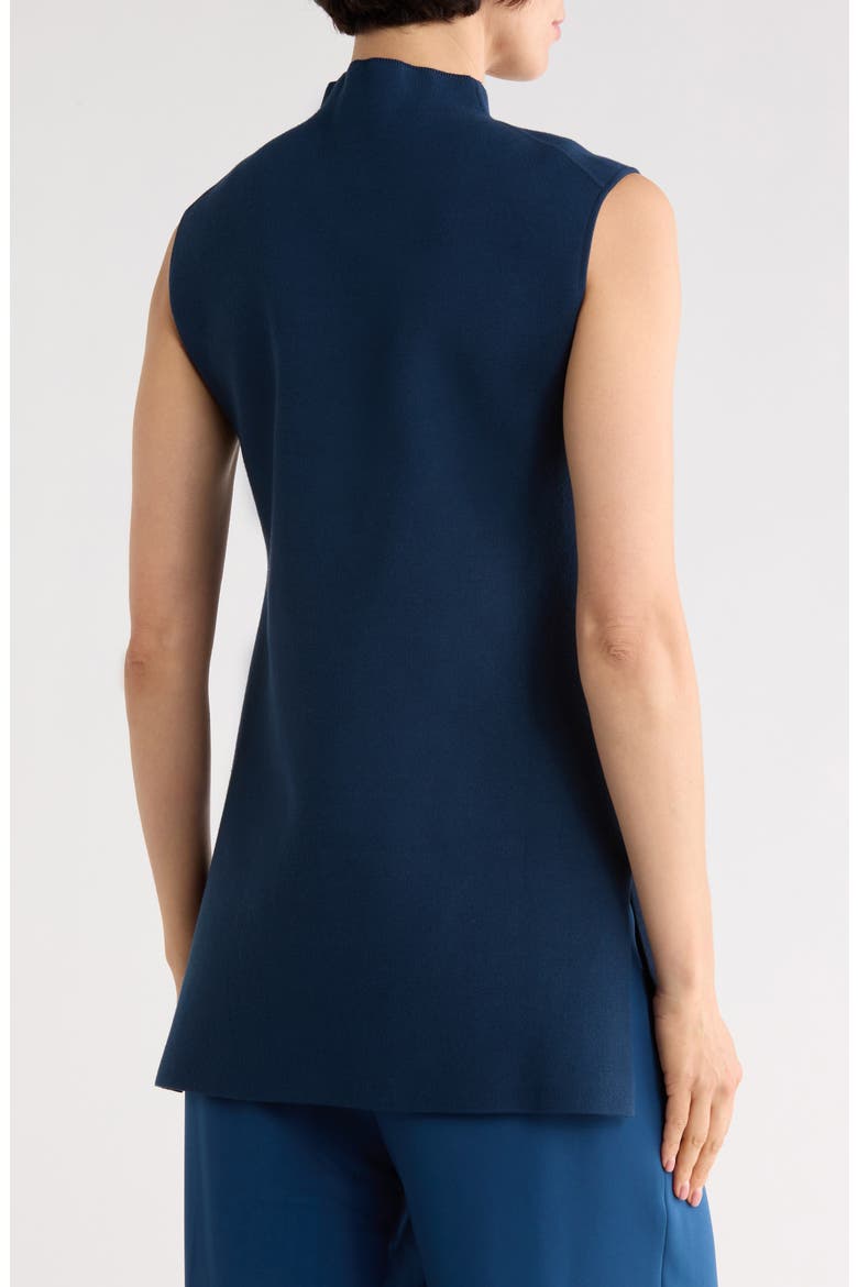 Matte Crepe Sleeveless Top, Alternate, color, LIDO BLUE