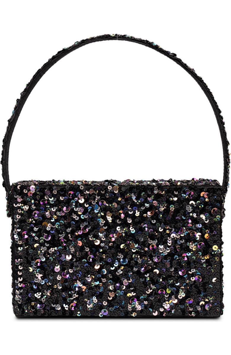 Simitri Sequin Box Clutch, Main, color, Black