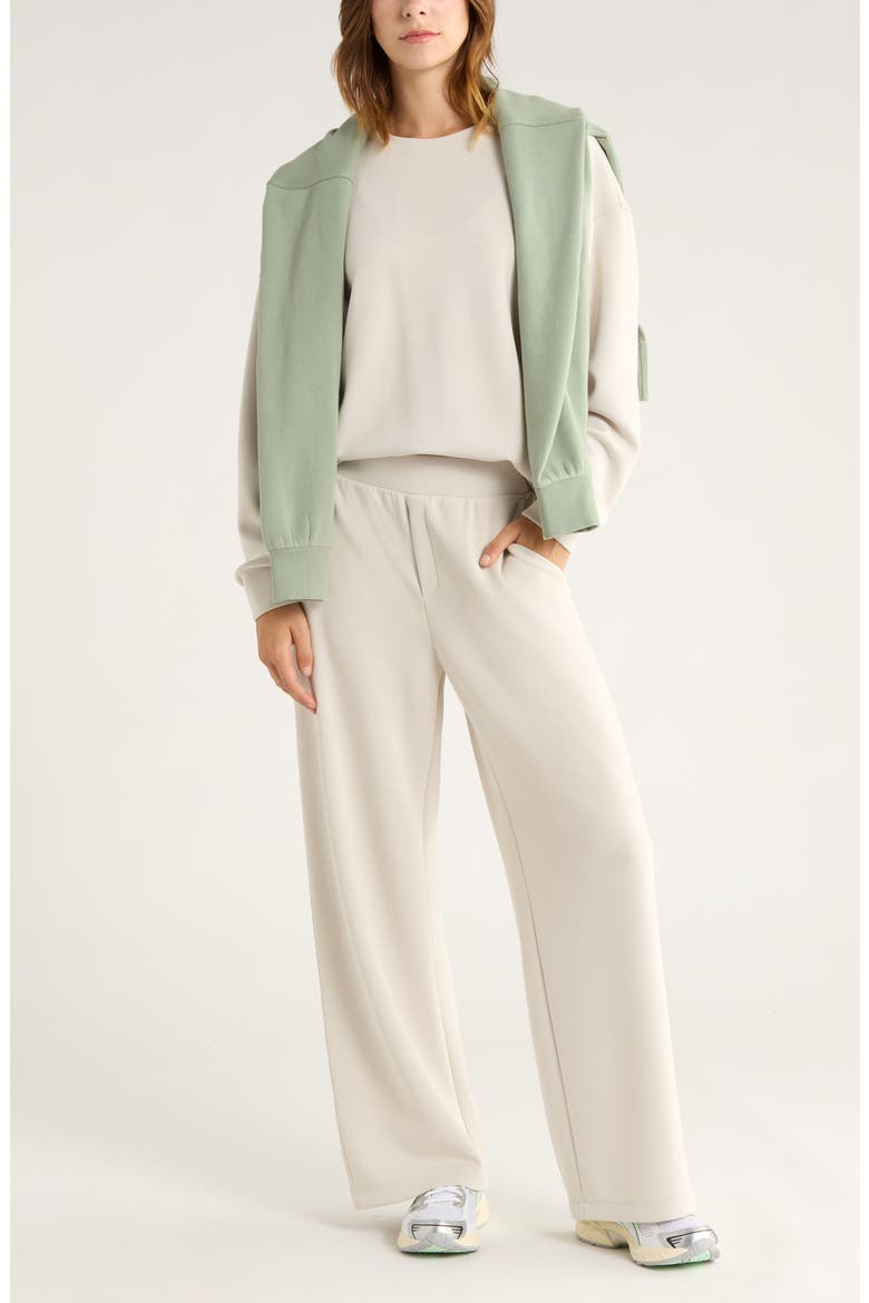 Ultra Soft High Waist Straight Leg Pants, Alternate, color, GREY MOONBEAM