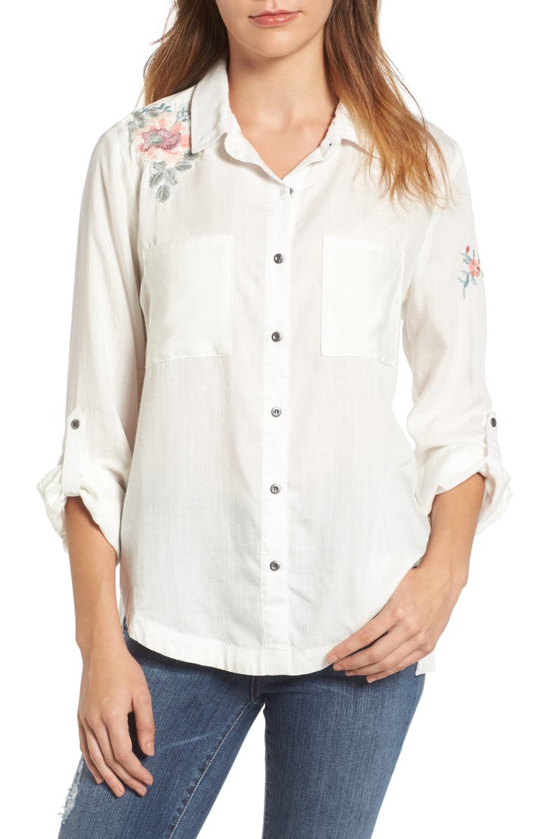 Billy T Embroidered Chambray Shirt, Main, color, 